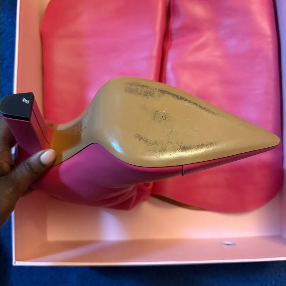 Hanifa Hot Pink Leather Over-the-Knee Pointed-Toe Boots